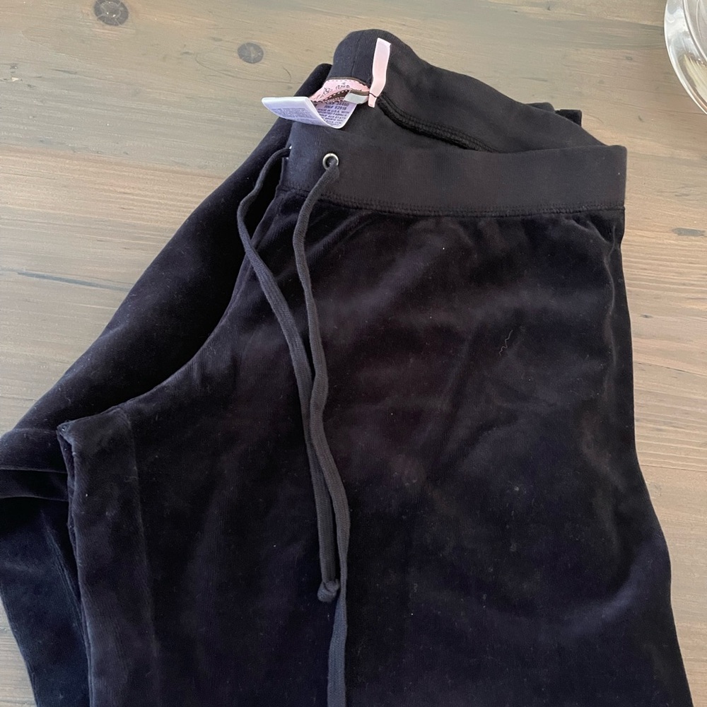 Juicy Couture Black Velour Jogger Pants